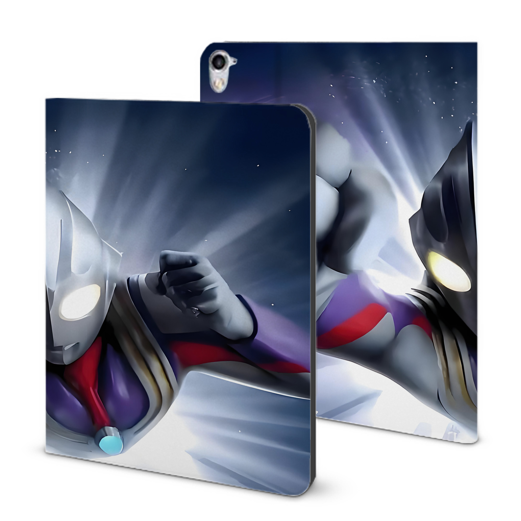 （画像用） ウルトラマン Ultraman IPad ケース ブック型 PUレザー TPU 耐衝撃 軽量 薄型 ペン収納なし 全面保護 IPad 各モデル対応